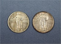 (2) Standing Liberty Quarters