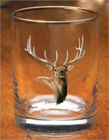 Wild Wings Elk Port. Old Fashioned Glass, Set of 4