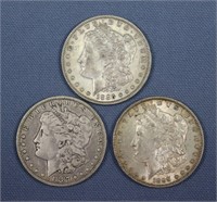 (3) O-Mint Mark Morgan Silver Dollars
