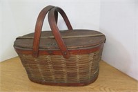 Antique Galvanized & Wicker Refrigherator Basket