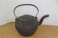 Antique Cast Iron Kettle With Lid & Handle