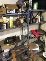 6 Metal Shelves with Misc Contents