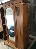 Mirrored Wood Cabinet
