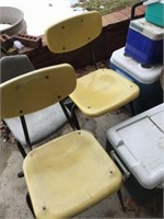 4 Coolers, 3 Chairs, Tarp,Brass Log