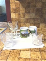 Schlitz Thumbprint Glass, 2 John Deere Coffee Mugs