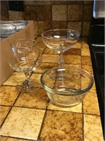 9 Dessert Goblets, Martini Glass 9 Custard Bowls,