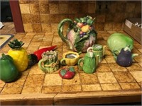 Fruit Teapot, Cabbag Bowl, Asparagus, Veggies