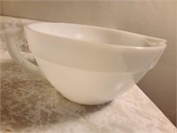 Vintage Fire King Milk Glass Handled Bowl