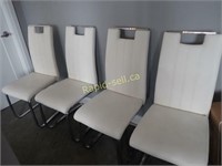 Contemporary Metal and Leather Look Chairs