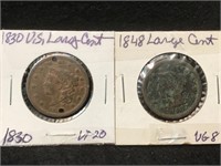 2 US Large Cents