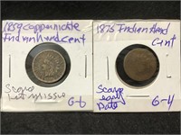1859 Copper Nickel & 1875 Indian Cent