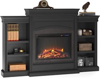 Ameriwood Home Lamont Mantel Fireplace, Black