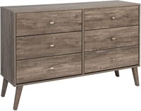 Prepac Milo Mid Century Modern Dresser, 6-Drawer,