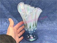Fenton art glass vase signed handpainted