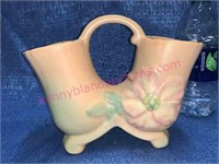 Weller pottery wild rose double vase