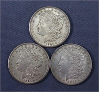 (3) Morgan Silver Dollars