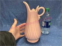 Weller pottery pink pitcher 9.5in tall