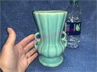 McCoy 2-handle vase 6in tall