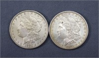 (2) S-Mint Morgan Silver Dollars