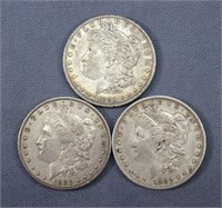 (3) O-Mint Morgan Silver Dollars