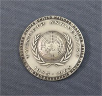 United Nations 20th Anniversary Silver Medal