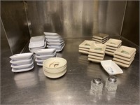 Cameo White plates (59) & (45)small sauce dishes