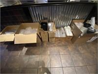 Lot of restaurant cups, trays, containers