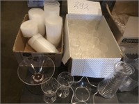 Lot of Plastic Containers, Plastic Cups and