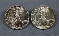 (2) 1987 Silver Eagle Coins