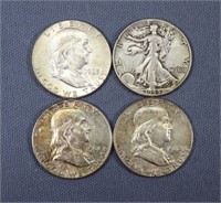 (4) 90% Silver Half Dollars