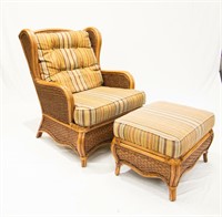 Furniture Rattan/Wicker Chair With Ottoman