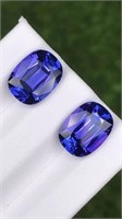 Natural Cushion Tanzanite Pair 6.73 Carats - VVS