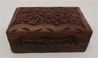 4.25" Hand Carved Wood Box - Made In India