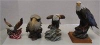 4 Resin Eagle Figurines