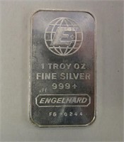 1oz Fine Silver Bar - Engelhard - FG 20244