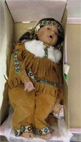 Goldenvale Porcelain Native American Doll 20" Tall