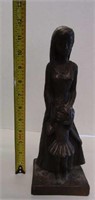 Vintage Bronze Leonardo Art Sculpture - 12" Tall