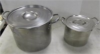 2 Stainless Steel Pots w/Lids