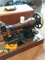 Antique White Rotary Portable Sewing Machine
