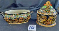Chinese Painted Bowl & Covered Dish