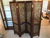 Large Walnut Asian Themed Room Divider