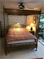 Thomasville Wood Simulated Bamboo Queen Canopy Bed