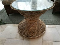 Rattan Round Side Table