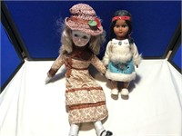 Porcelain Doll & Native American Doll