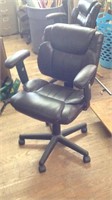 Brown leather adjustable office chair
