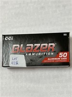 Blazer ammunition 50 aluminum case  9mm 115 gr