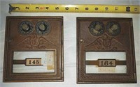 2 brass combination mailbox doors