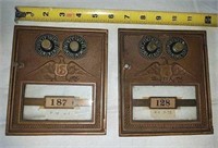 2 brass combination post office box door