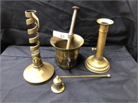 (4) Antique Brass Items