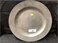Unsigned 18th Century Pewter Charger